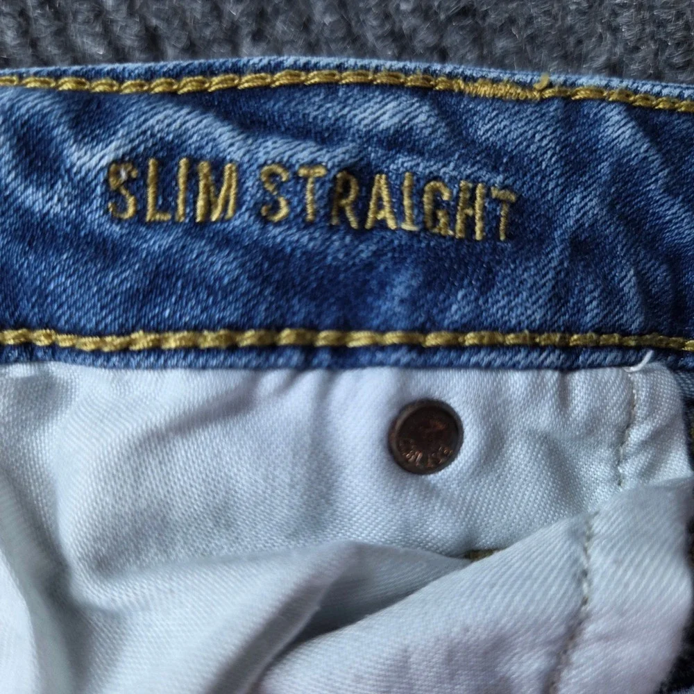 American Eagle Slim Straight Jeans Mens 34x34 Blue Extreme Flex Denim Casual